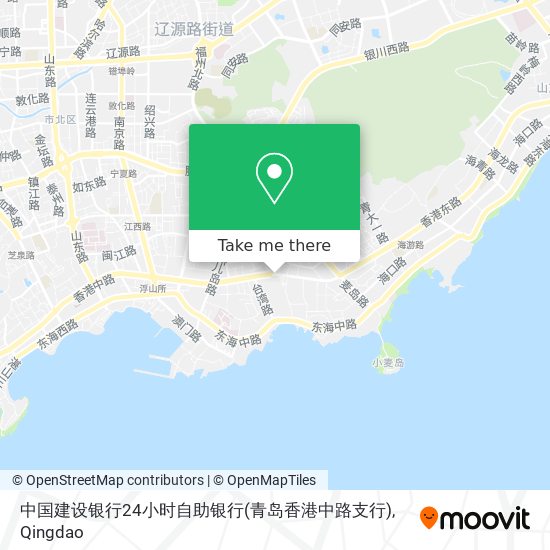 中国建设银行24小时自助银行(青岛香港中路支行) map