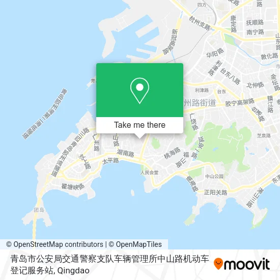 青岛市公安局交通警察支队车辆管理所中山路机动车登记服务站 map