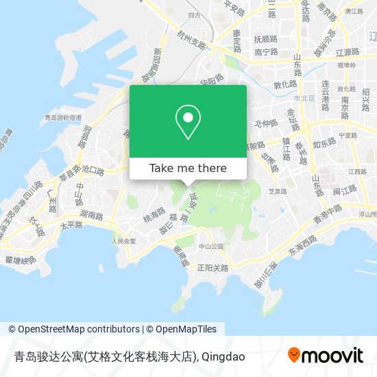 青岛骏达公寓(艾格文化客栈海大店) map