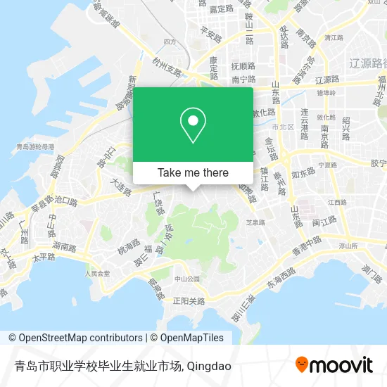 青岛市职业学校毕业生就业市场 map