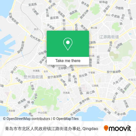 青岛市市北区人民政府镇江路街道办事处 map