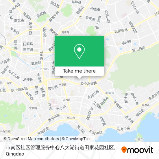 市南区社区管理服务中心八大湖街道田家花园社区 map