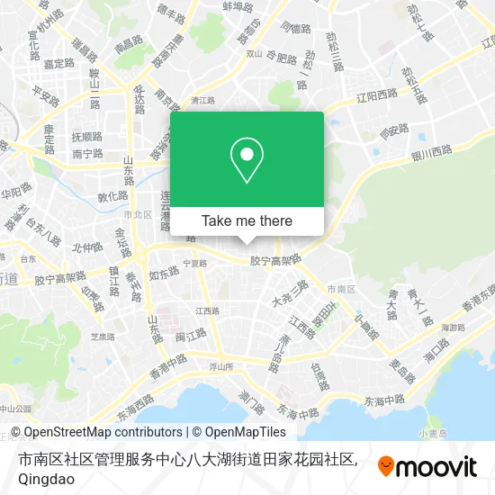 市南区社区管理服务中心八大湖街道田家花园社区 map
