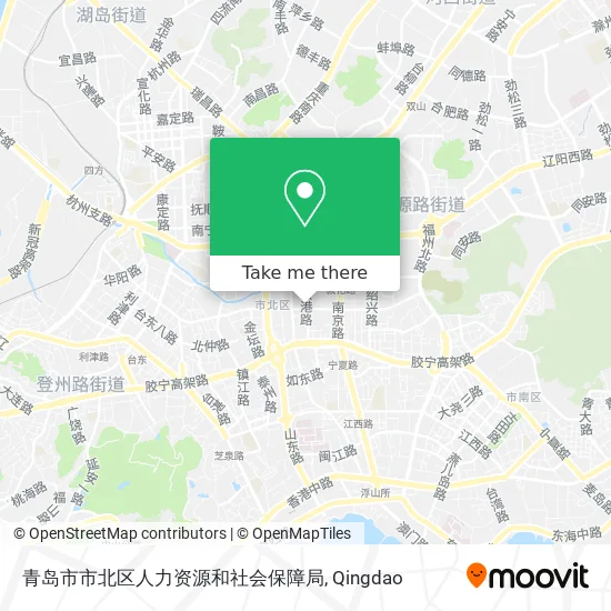 青岛市市北区人力资源和社会保障局 map