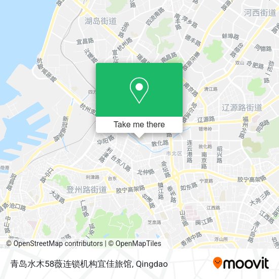 青岛水木58薇连锁机构宜佳旅馆 map