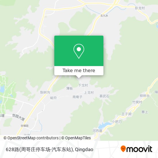 628路(周哥庄停车场-汽车东站) map