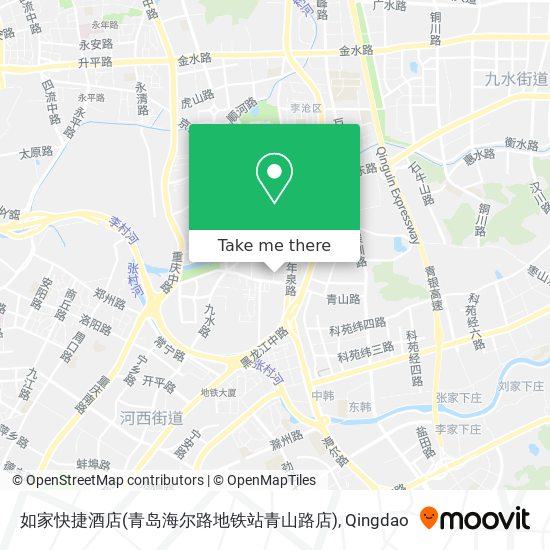 如家快捷酒店(青岛海尔路地铁站青山路店) map
