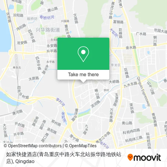 如家快捷酒店(青岛重庆中路火车北站振华路地铁站店) map