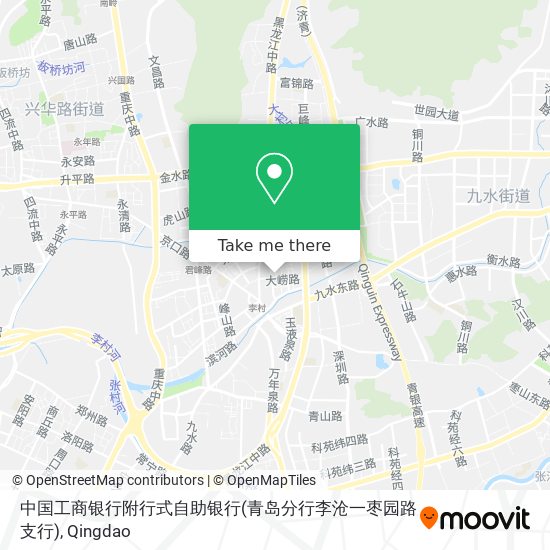 中国工商银行附行式自助银行(青岛分行李沧一枣园路支行) map