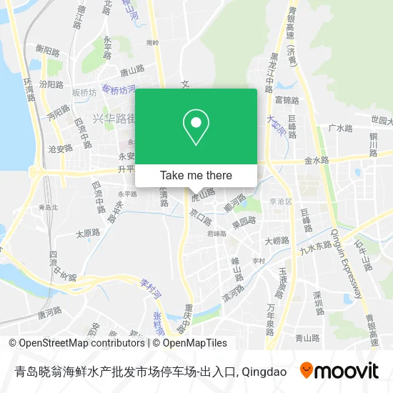 青岛晓翁海鲜水产批发市场停车场-出入口 map