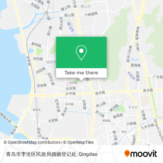 青岛市李沧区民政局婚姻登记处 map