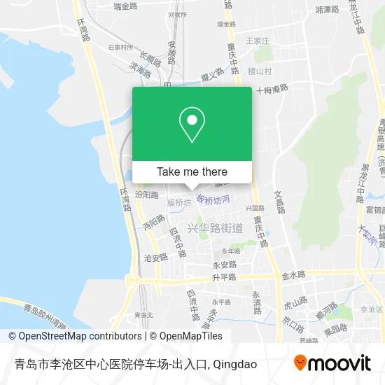 青岛市李沧区中心医院停车场-出入口 map