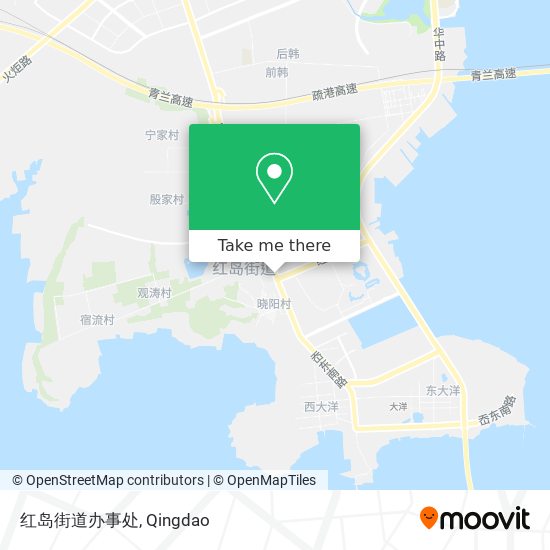 红岛街道办事处 map