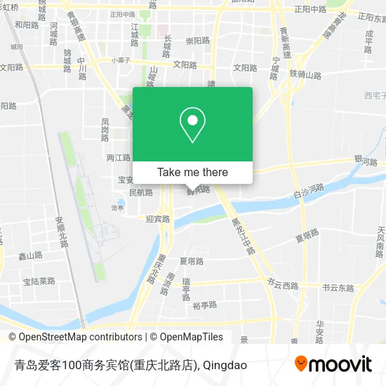 青岛爱客100商务宾馆(重庆北路店) map