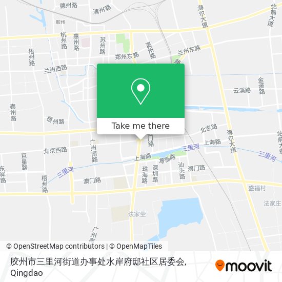 胶州市三里河街道办事处水岸府邸社区居委会 map