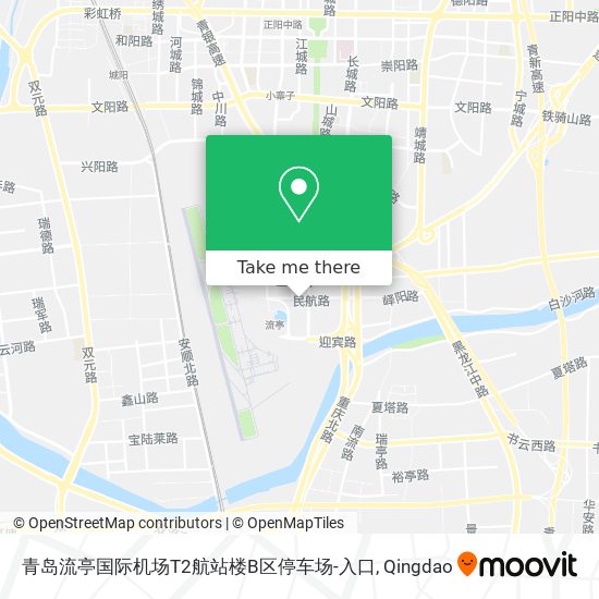 青岛流亭国际机场T2航站楼B区停车场-入口 map