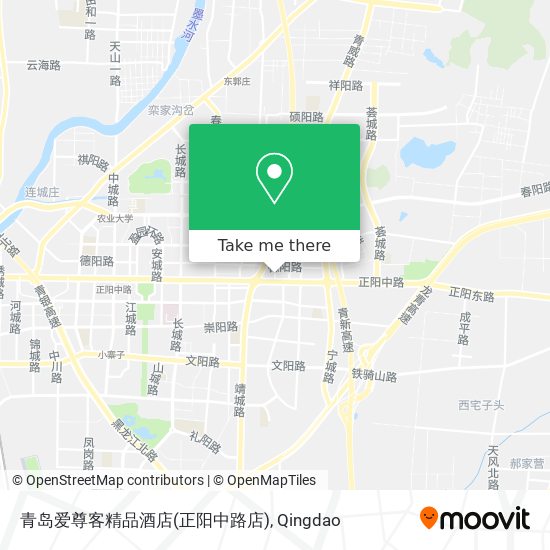 青岛爱尊客精品酒店(正阳中路店) map
