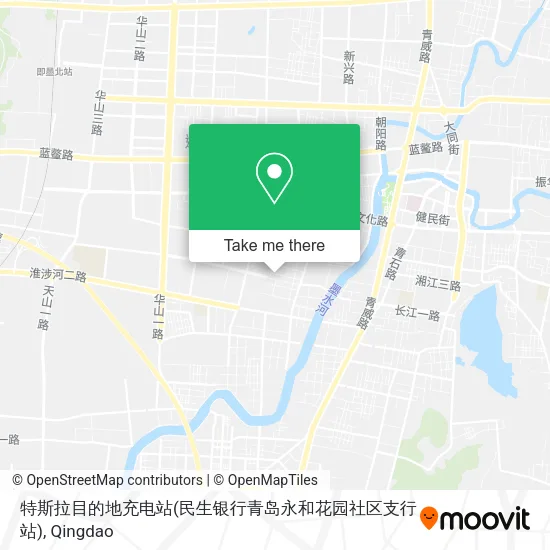 特斯拉目的地充电站(民生银行青岛永和花园社区支行站) map