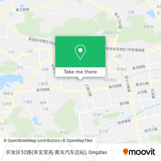 开发区52路(阜安景苑-黄岛汽车总站) map