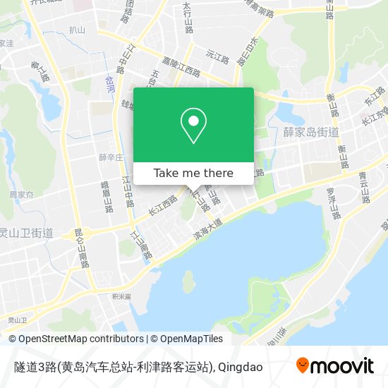 隧道3路(黄岛汽车总站-利津路客运站) map