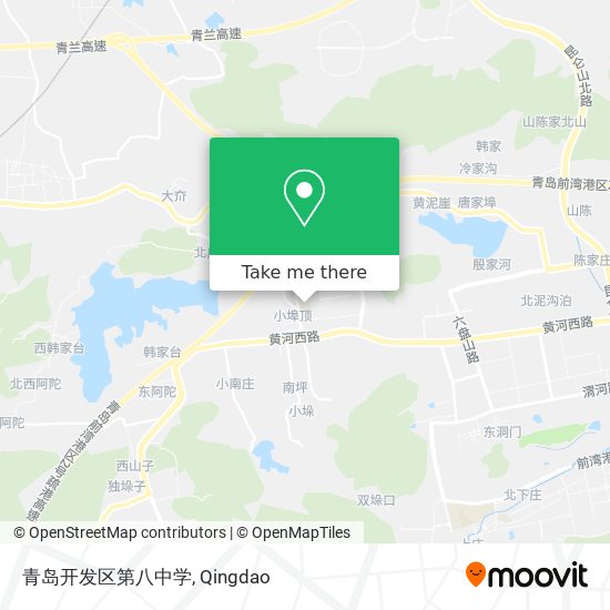 青岛开发区第八中学 map