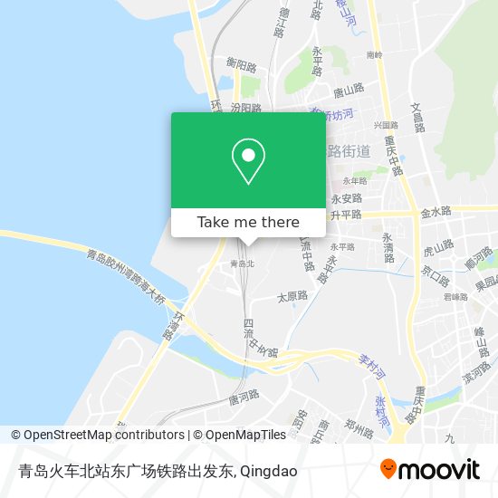 青岛火车北站东广场铁路出发东 map