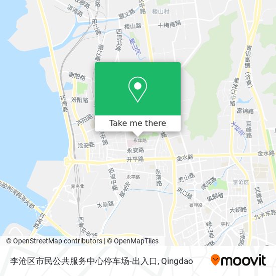 李沧区市民公共服务中心停车场-出入口 map