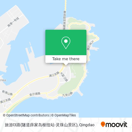 旅游l3路(隧道薛家岛枢纽站-灵珠山景区) map