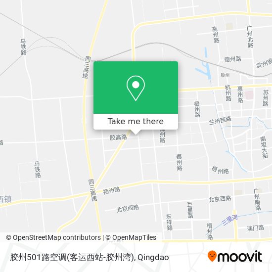 胶州501路空调(客运西站-胶州湾) map