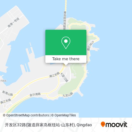 开发区32路(隧道薛家岛枢纽站-山东村) map