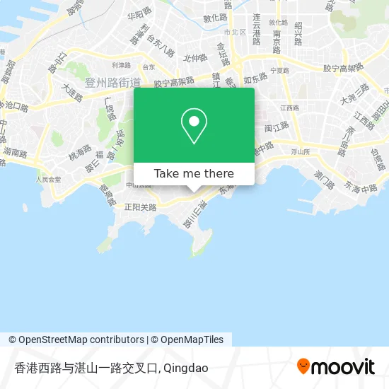 香港西路与湛山一路交叉口 map