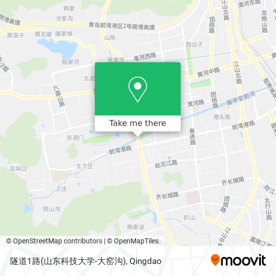 隧道1路(山东科技大学-大窑沟) map