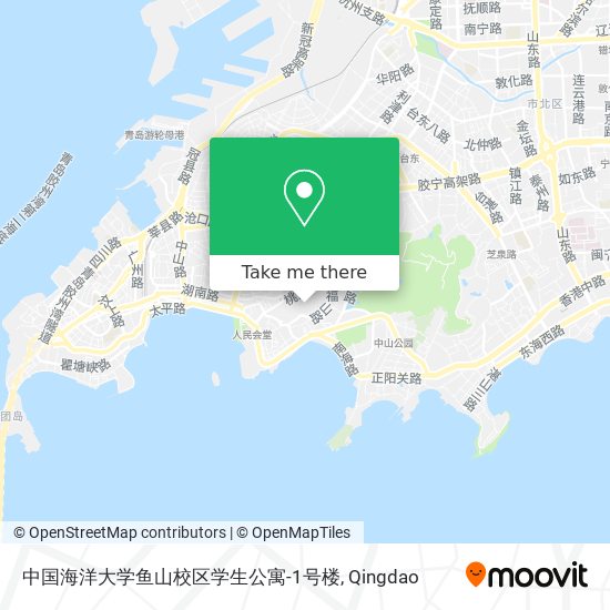中国海洋大学鱼山校区学生公寓-1号楼 map