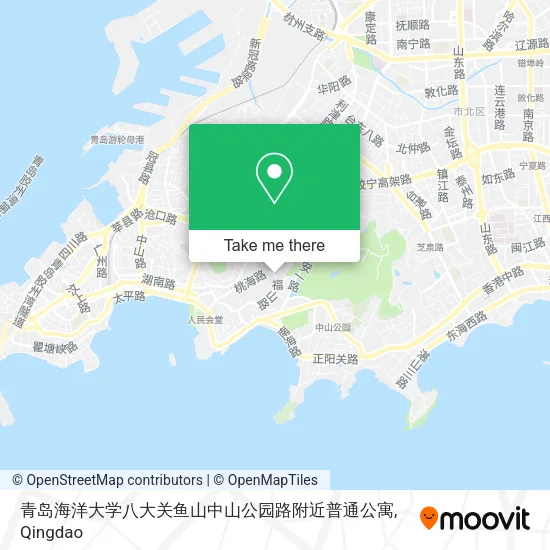 青岛海洋大学八大关鱼山中山公园路附近普通公寓 map