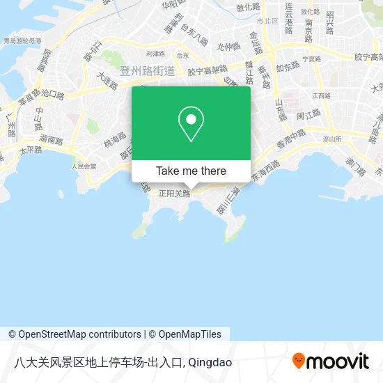 八大关风景区地上停车场-出入口 map