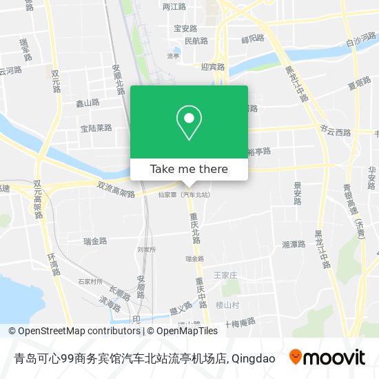 青岛可心99商务宾馆汽车北站流亭机场店 map