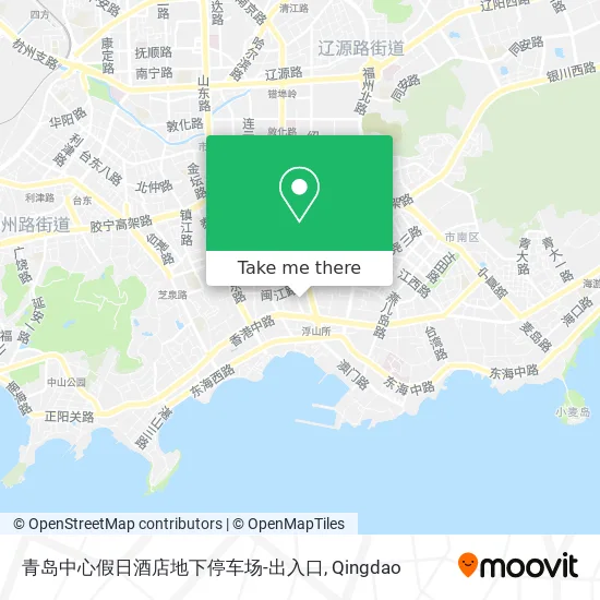 青岛中心假日酒店地下停车场-出入口 map