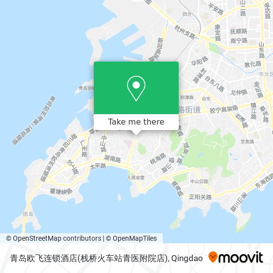 青岛欧飞连锁酒店(栈桥火车站青医附院店) map