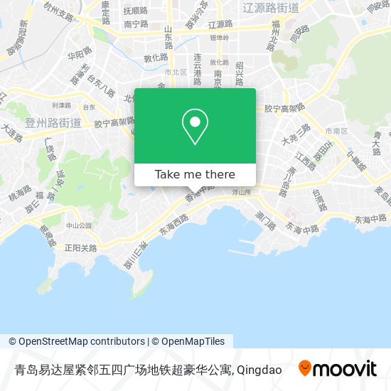 青岛易达屋紧邻五四广场地铁超豪华公寓 map