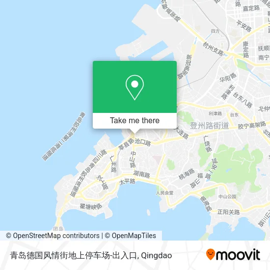 青岛德国风情街地上停车场-出入口 map