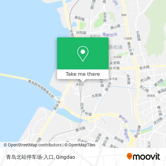青岛北站停车场-入口 map