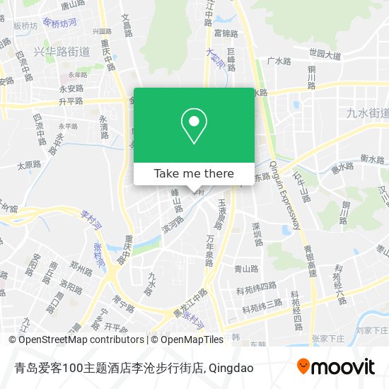 青岛爱客100主题酒店李沧步行街店 map