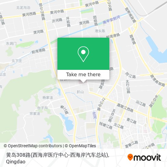 黄岛308路(西海岸医疗中心-西海岸汽车总站) map