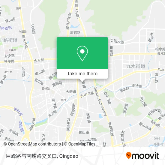 巨峰路与南崂路交叉口 map