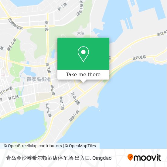 青岛金沙滩希尔顿酒店停车场-出入口 map