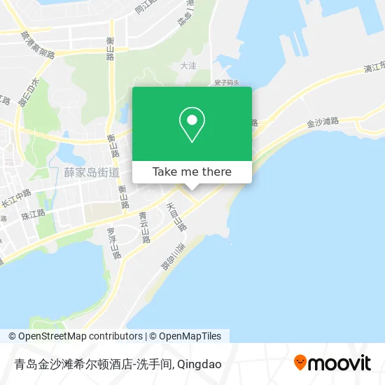 青岛金沙滩希尔顿酒店-洗手间 map