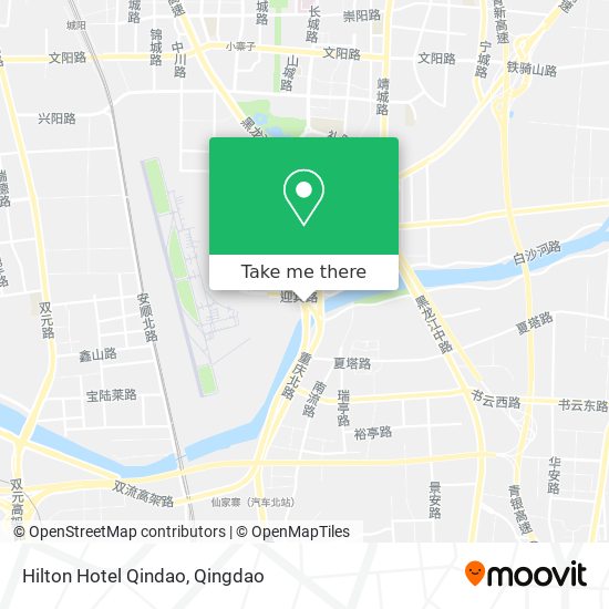 Hilton Hotel Qindao map