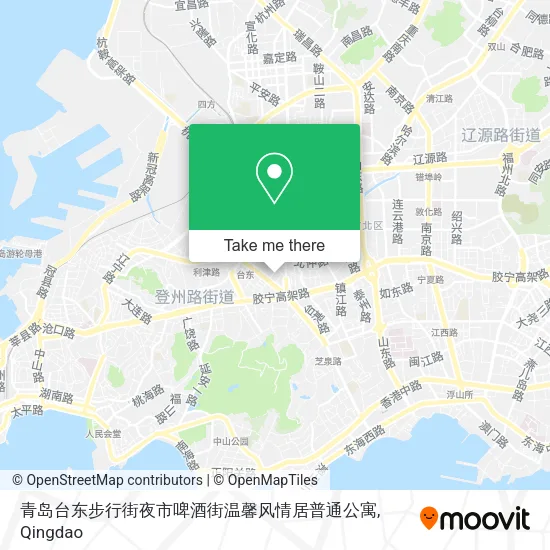 青岛台东步行街夜市啤酒街温馨风情居普通公寓 map