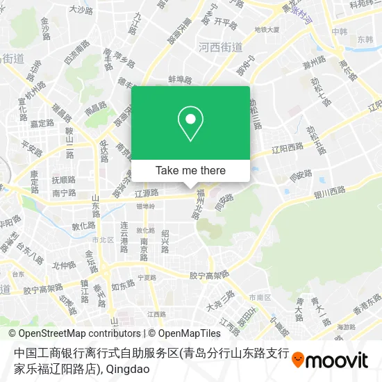中国工商银行离行式自助服务区(青岛分行山东路支行家乐福辽阳路店) map