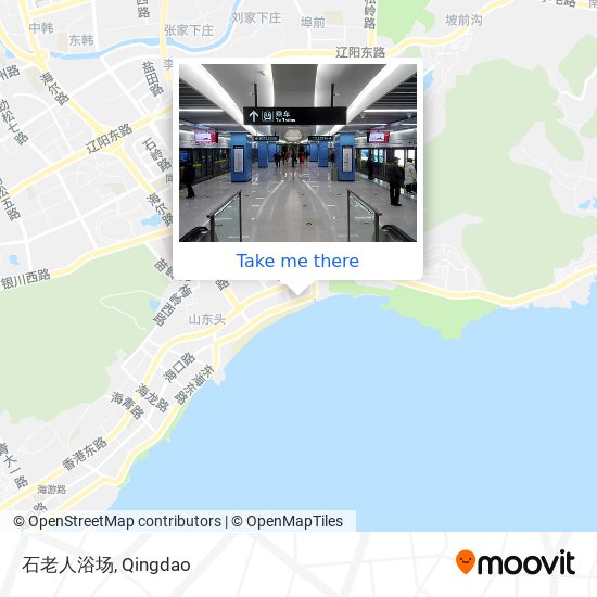 石老人浴场 map